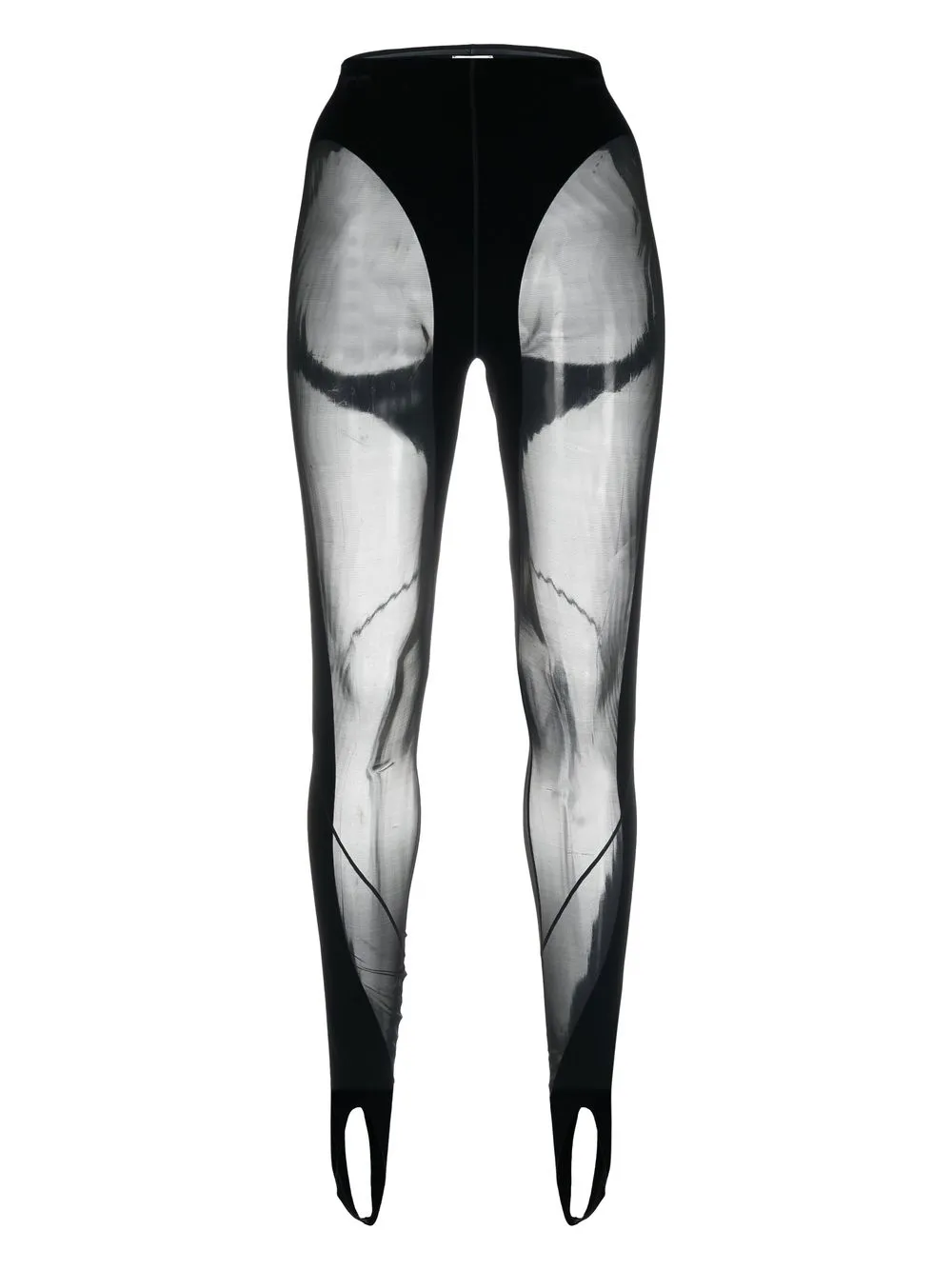 Mugler Leggings con staffa Mugler x Wolford - Nero