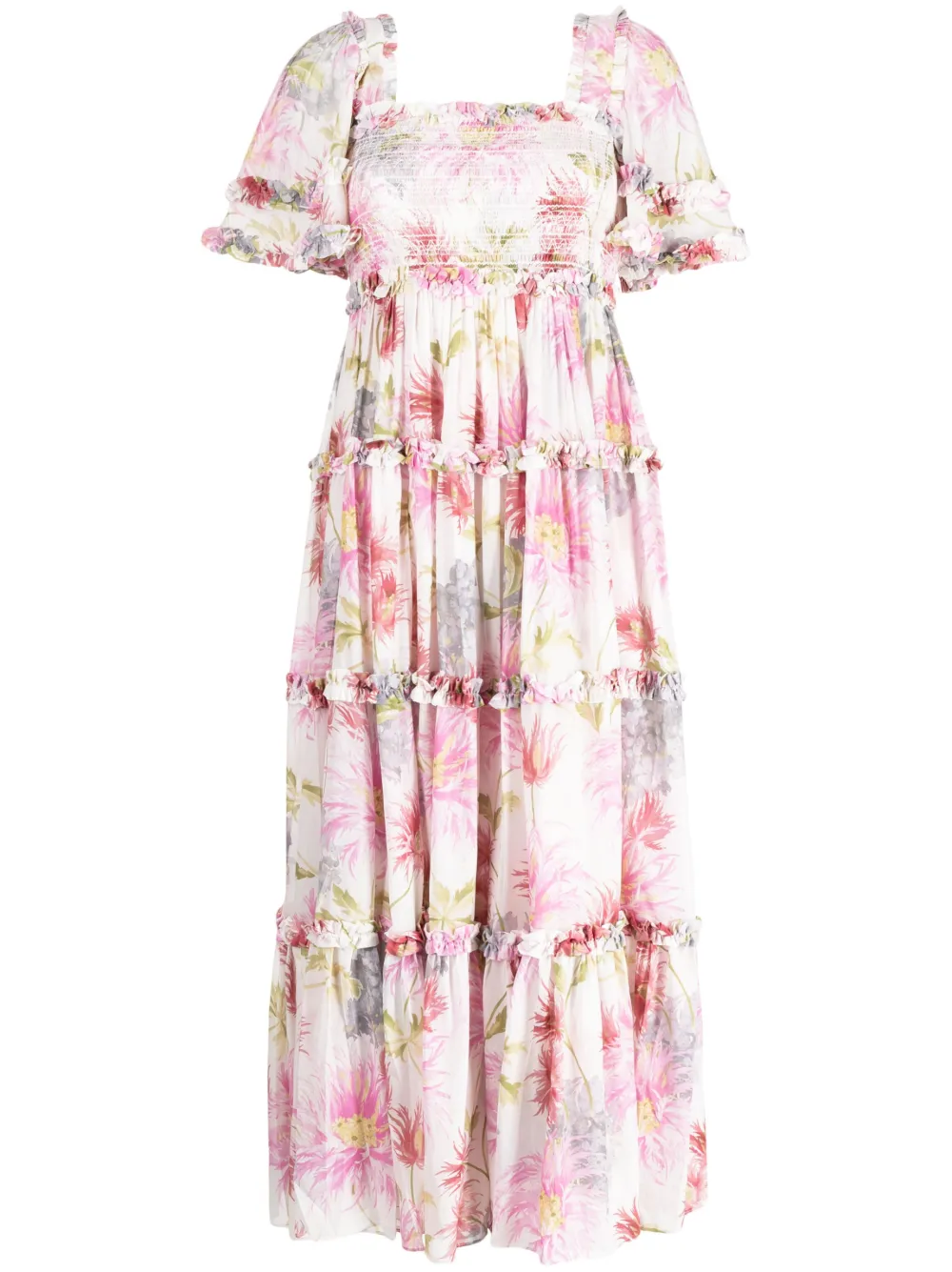 Needle & Thread Abito a fiori Hummingbird - Rosa