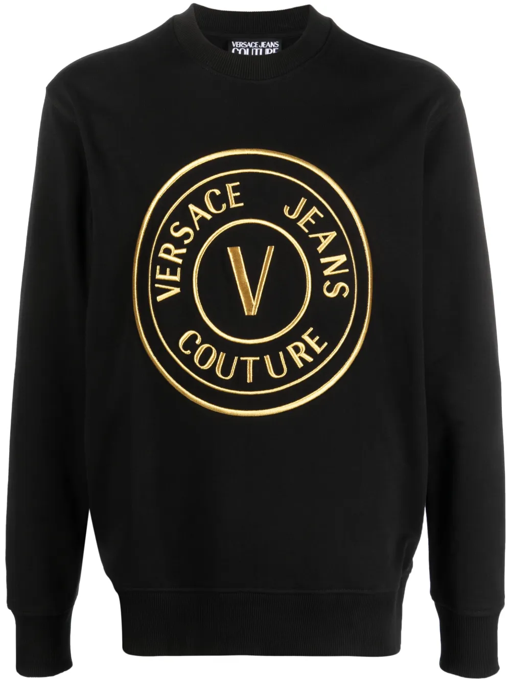 Versace Jeans Couture Felpa con ricamo - Nero