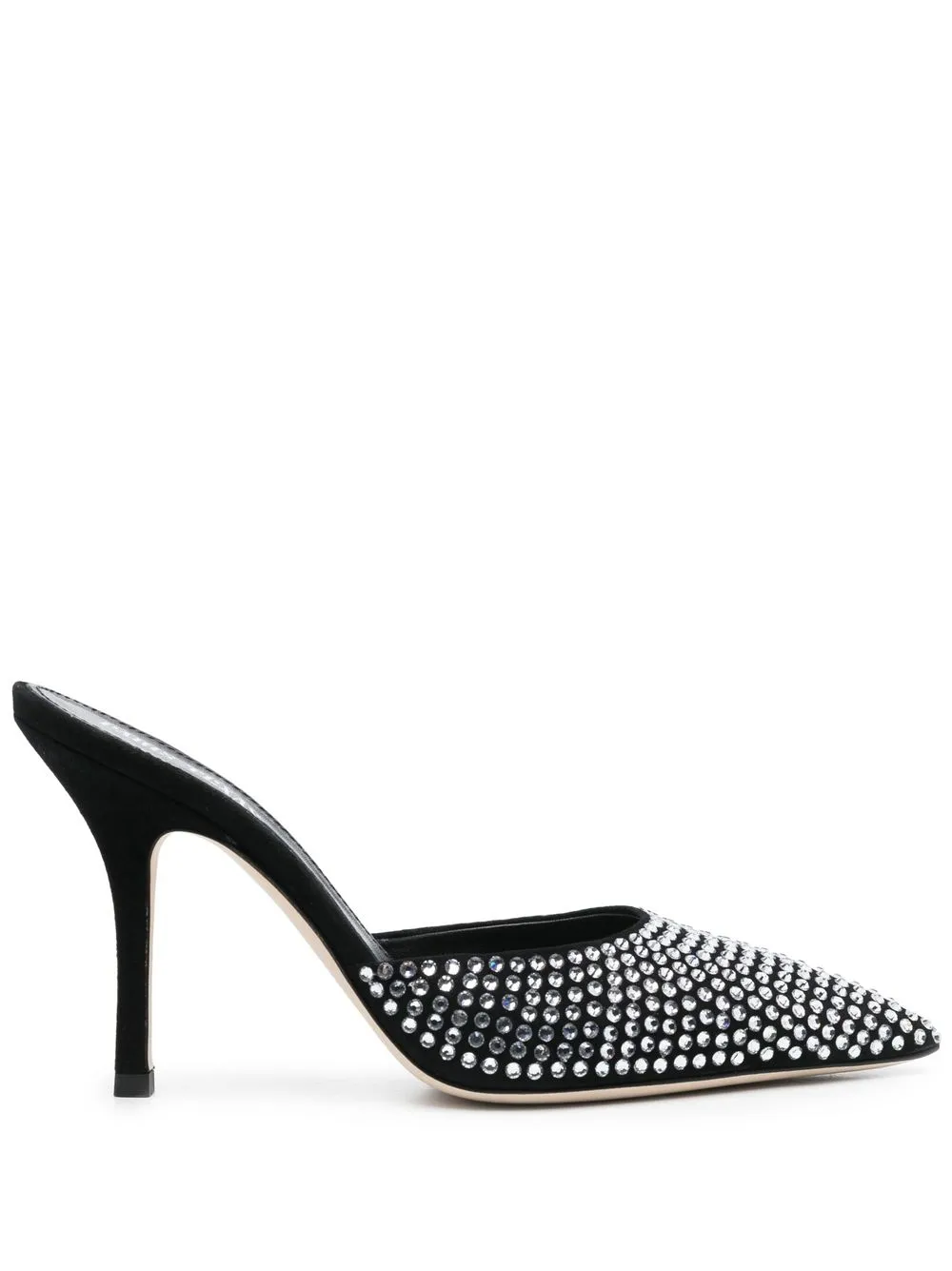 Paris Texas Mules con strass 100mm - Nero