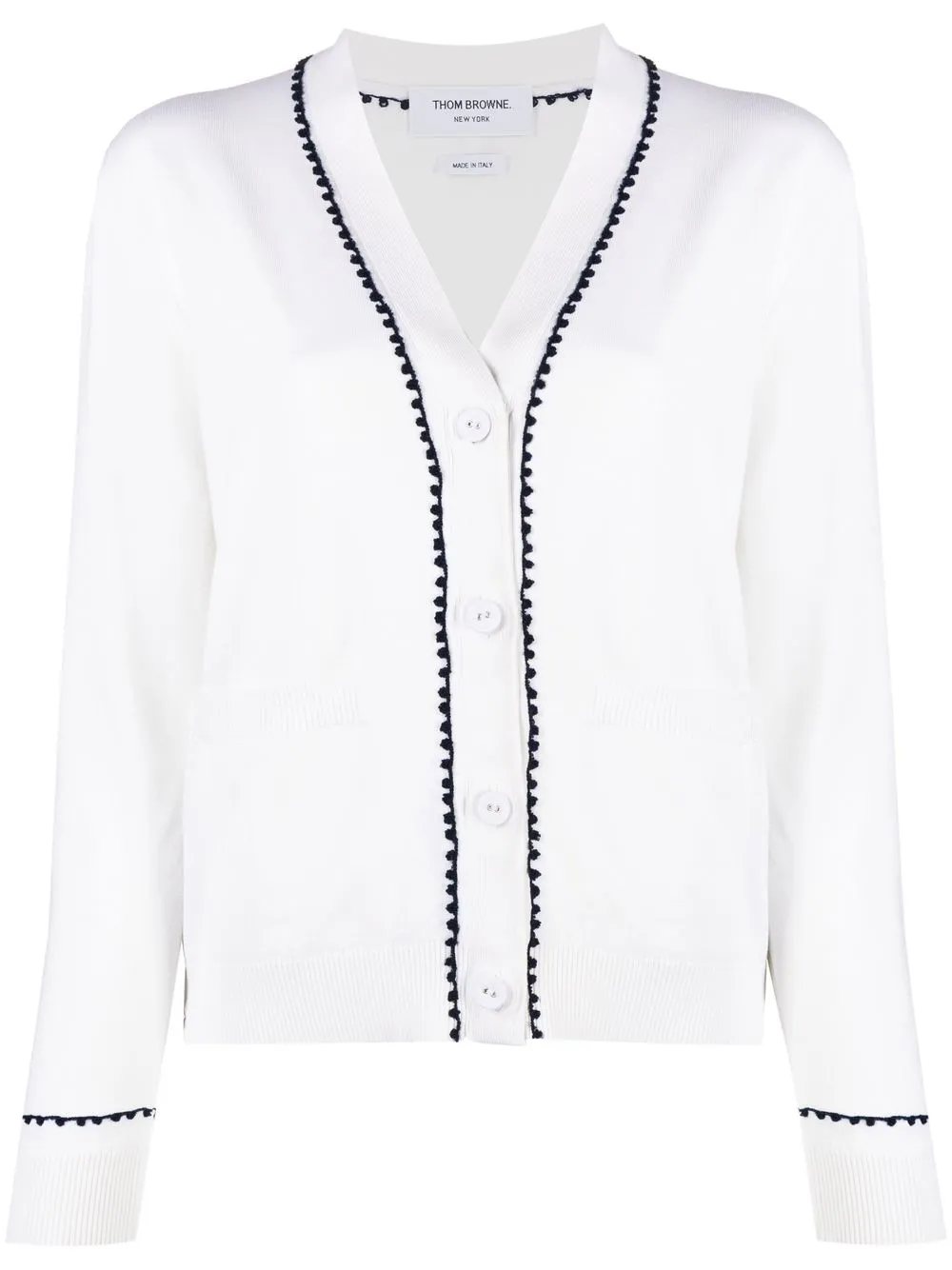 Thom Browne Cardigan con scollo a V - Bianco