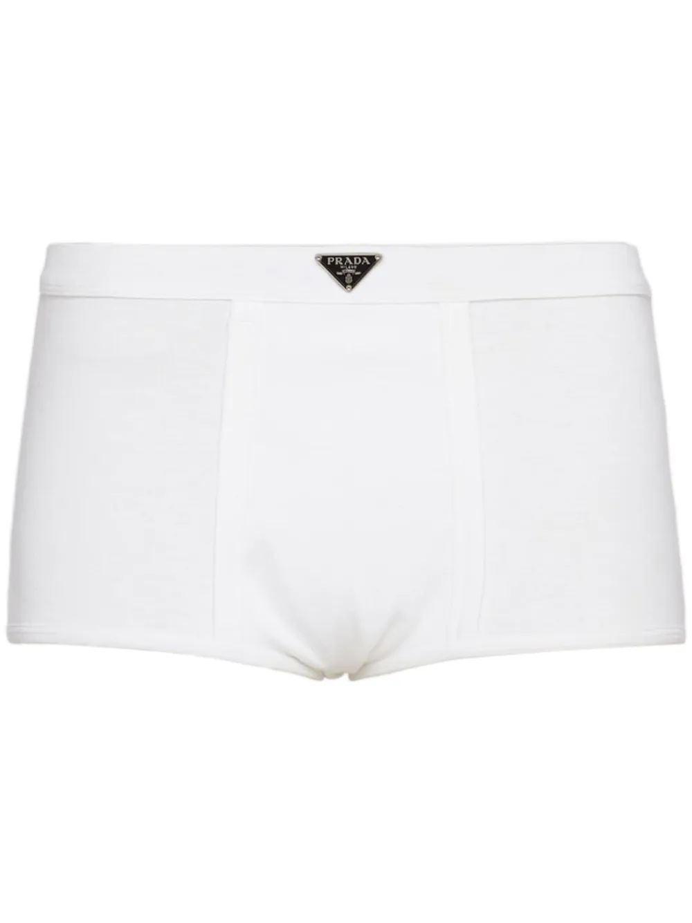 Prada Shorts con placca logo - Bianco