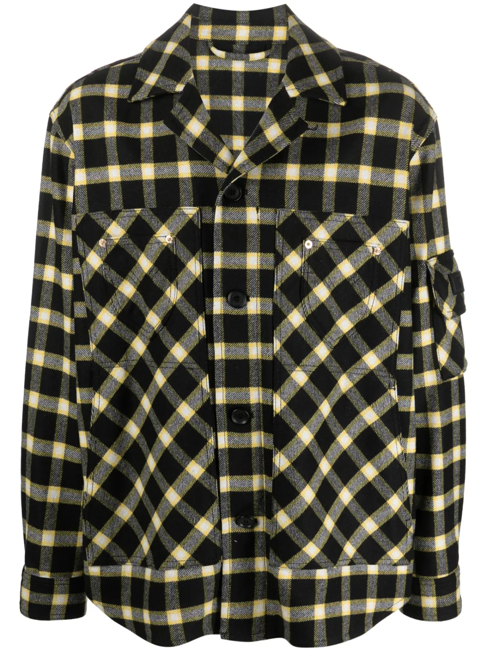 Versace Giacca-camicia a quadri - Nero