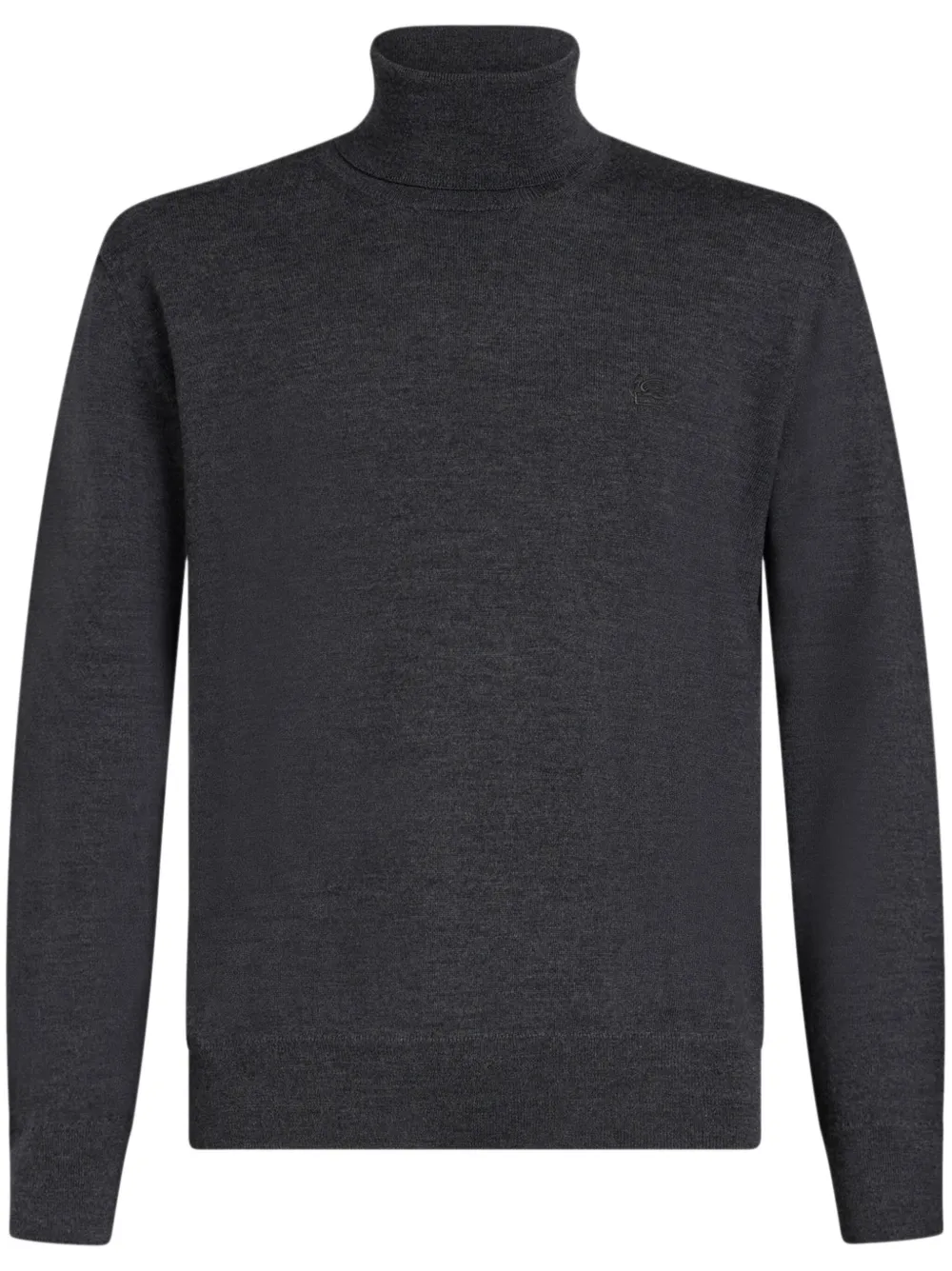 ETRO Maglione a collo alto con ricamo Pegaso - Grigio