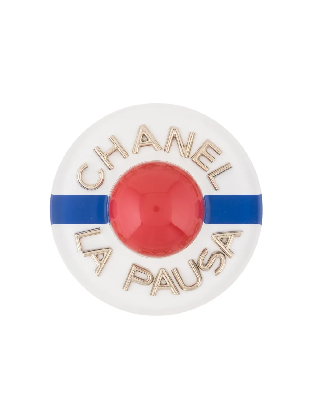CHANEL Pre-Owned Spilla con logo CC La Pausa Corsage - Bianco