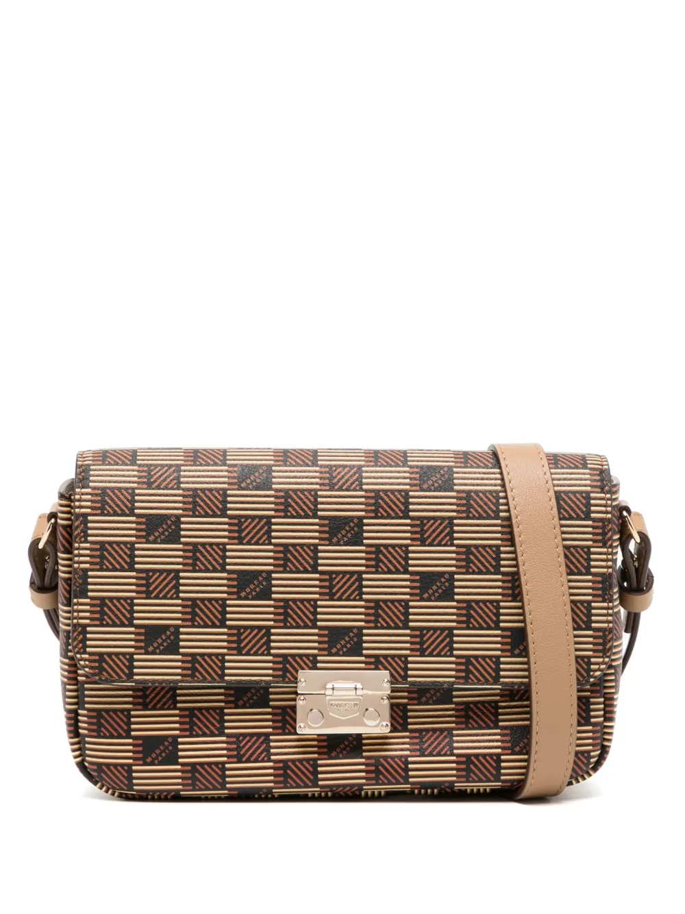 Moreau Borsa a spalla con stampa monogramma - Marrone