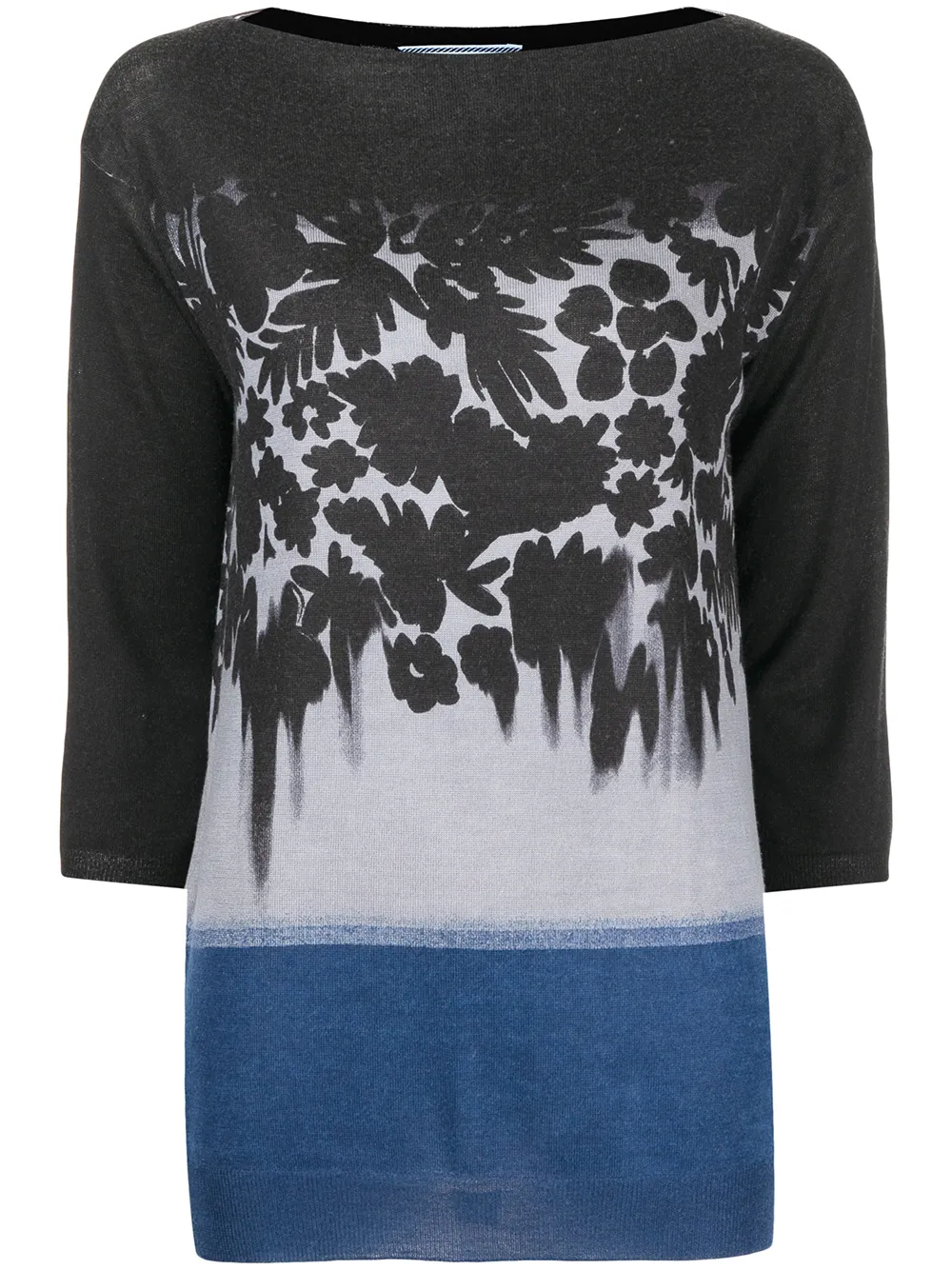 Prada Pre-Owned Top a fiori - Nero