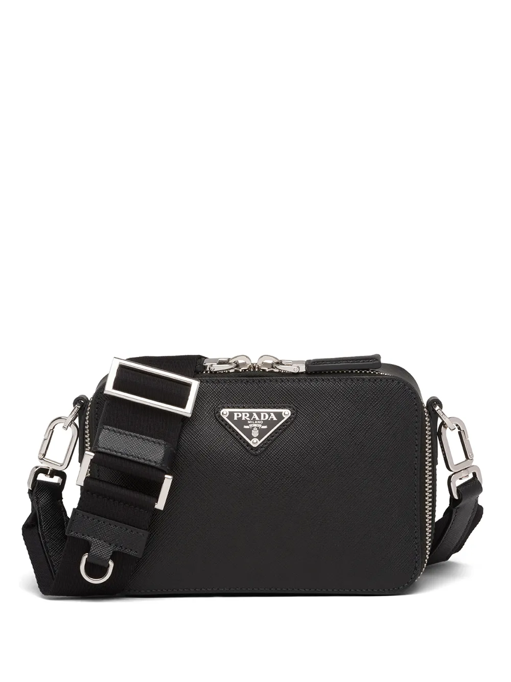 Prada Borsa messenger con applicazione - Nero