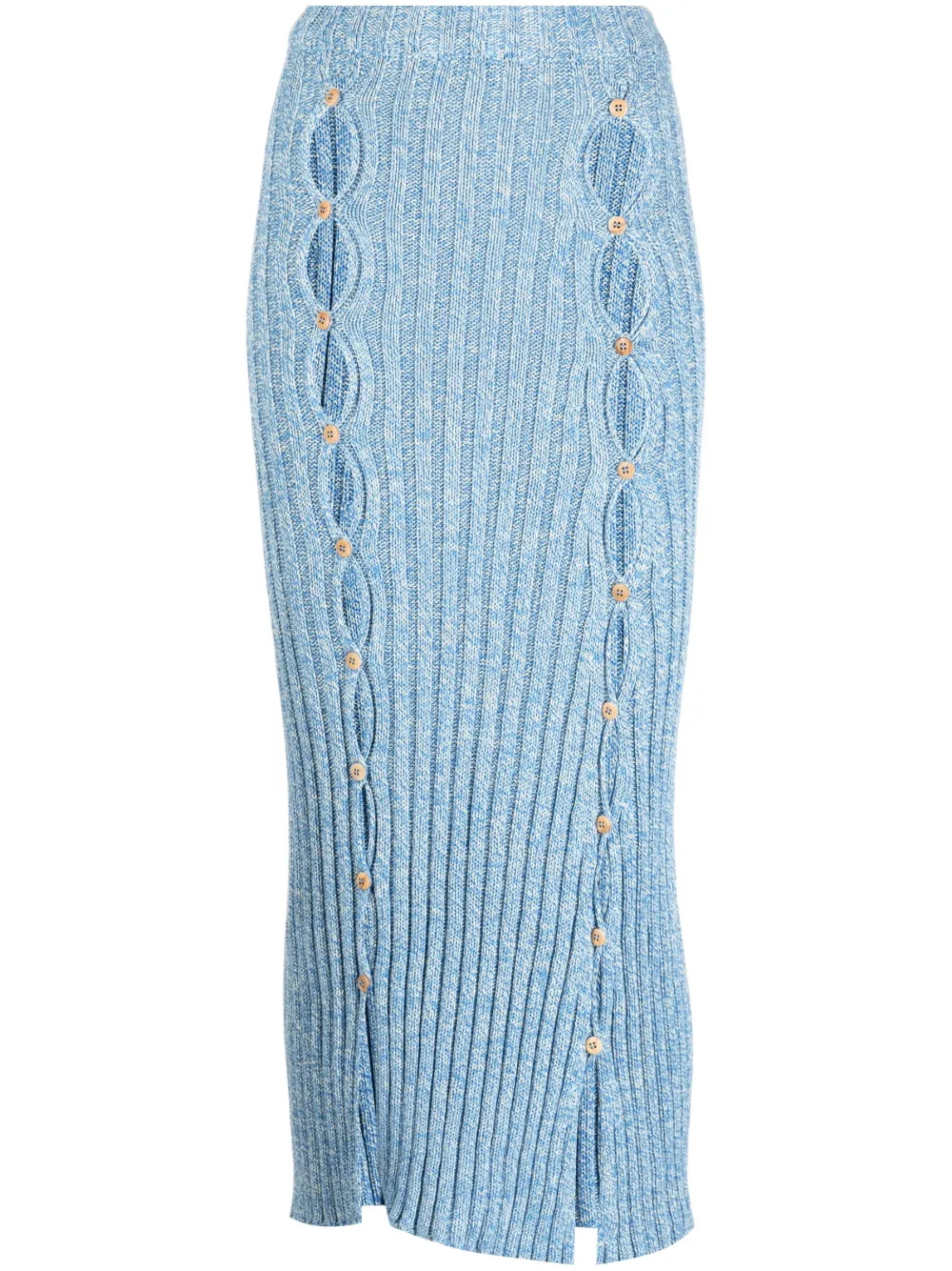 Baserange Gonna midi con dettaglio cut-out - Blu