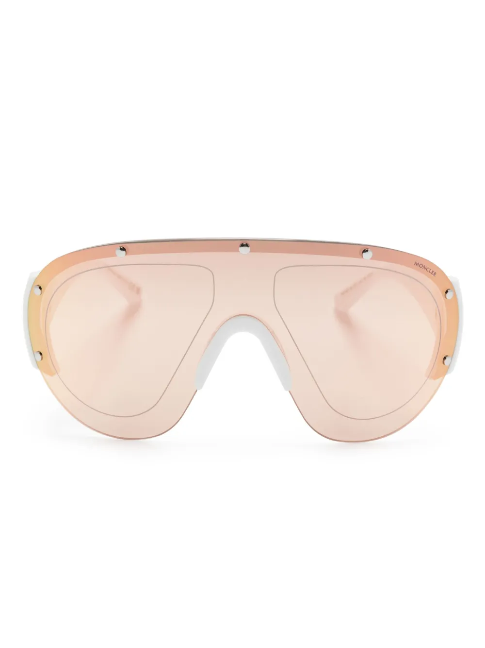 Moncler Eyewear Occhiali da sole oversize con placca logo - Bianco