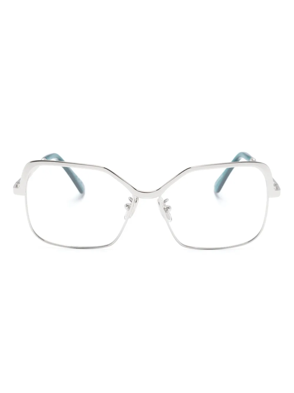 Marni Eyewear Occhiali squadrati con logo goffrato - Argento