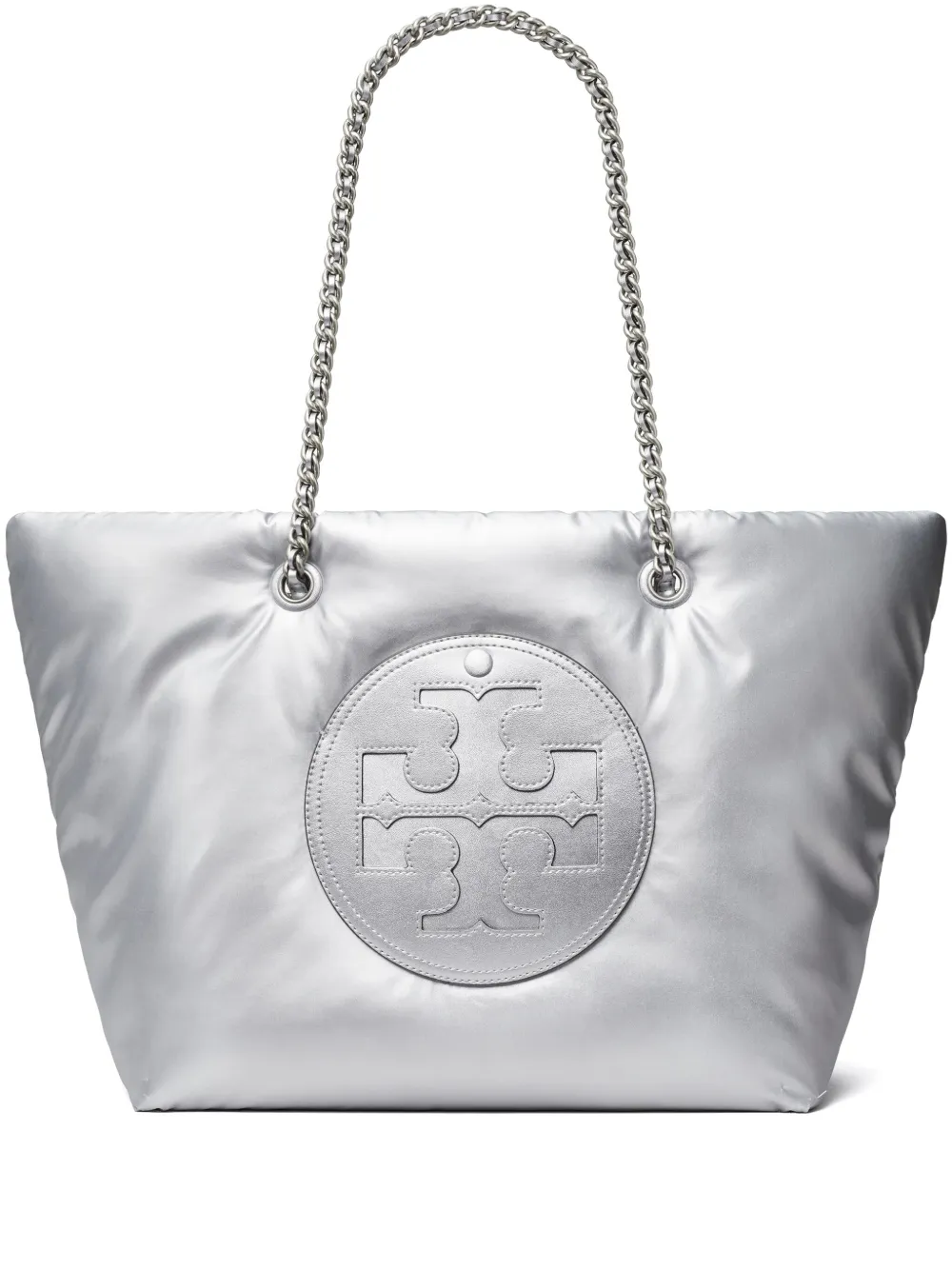 Tory Burch Borsa tote Ella con placca logo - Argento
