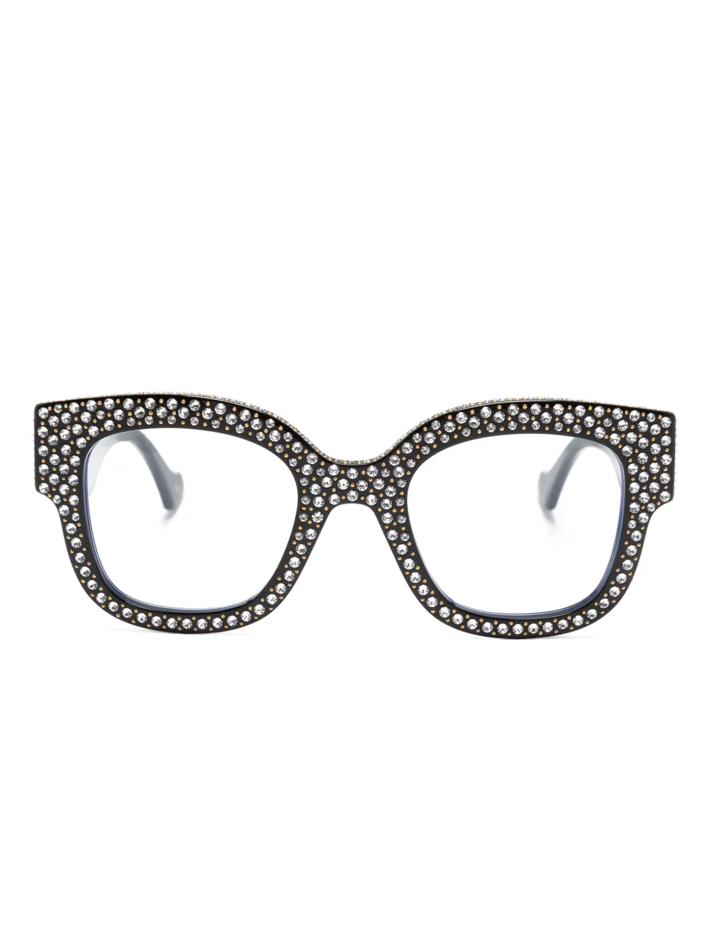 Gucci Eyewear Occhiali cat-eye con decorazione di cristalli - Nero