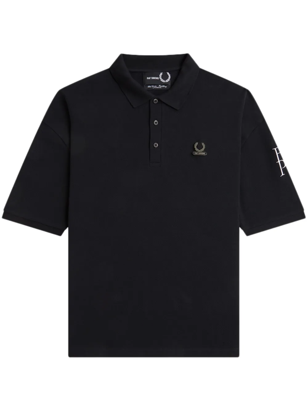 Raf Simons X Fred Perry Polo con placca logo - Nero