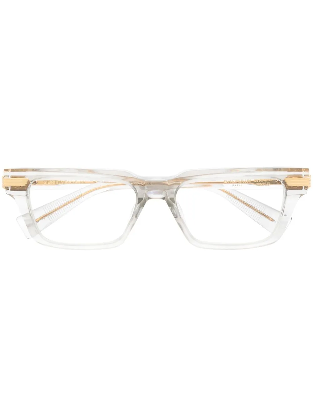 Balmain Eyewear Occhiali squadrati con placca logo - Grigio