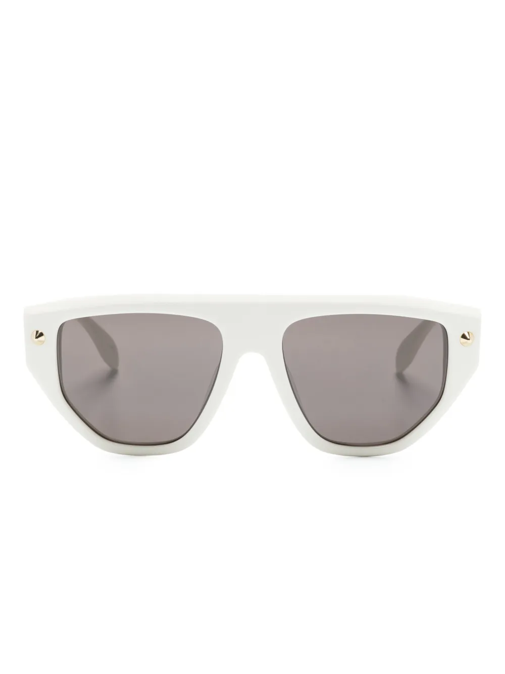 Alexander McQueen Eyewear Occhiali da sole ovali - Bianco