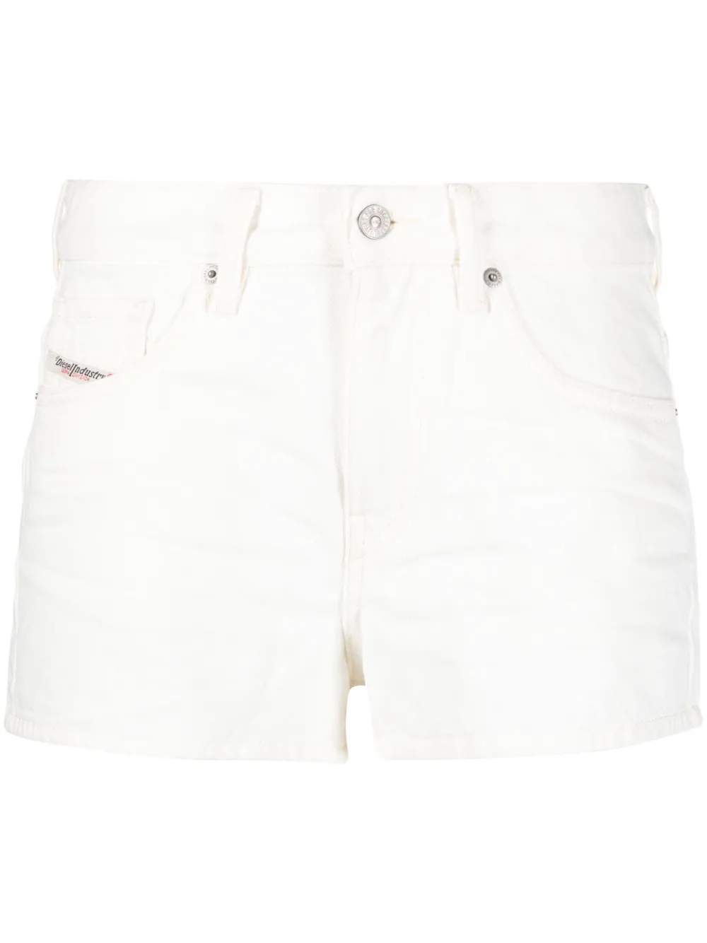 Diesel Shorts denim De-Yuba a vita alta - Bianco