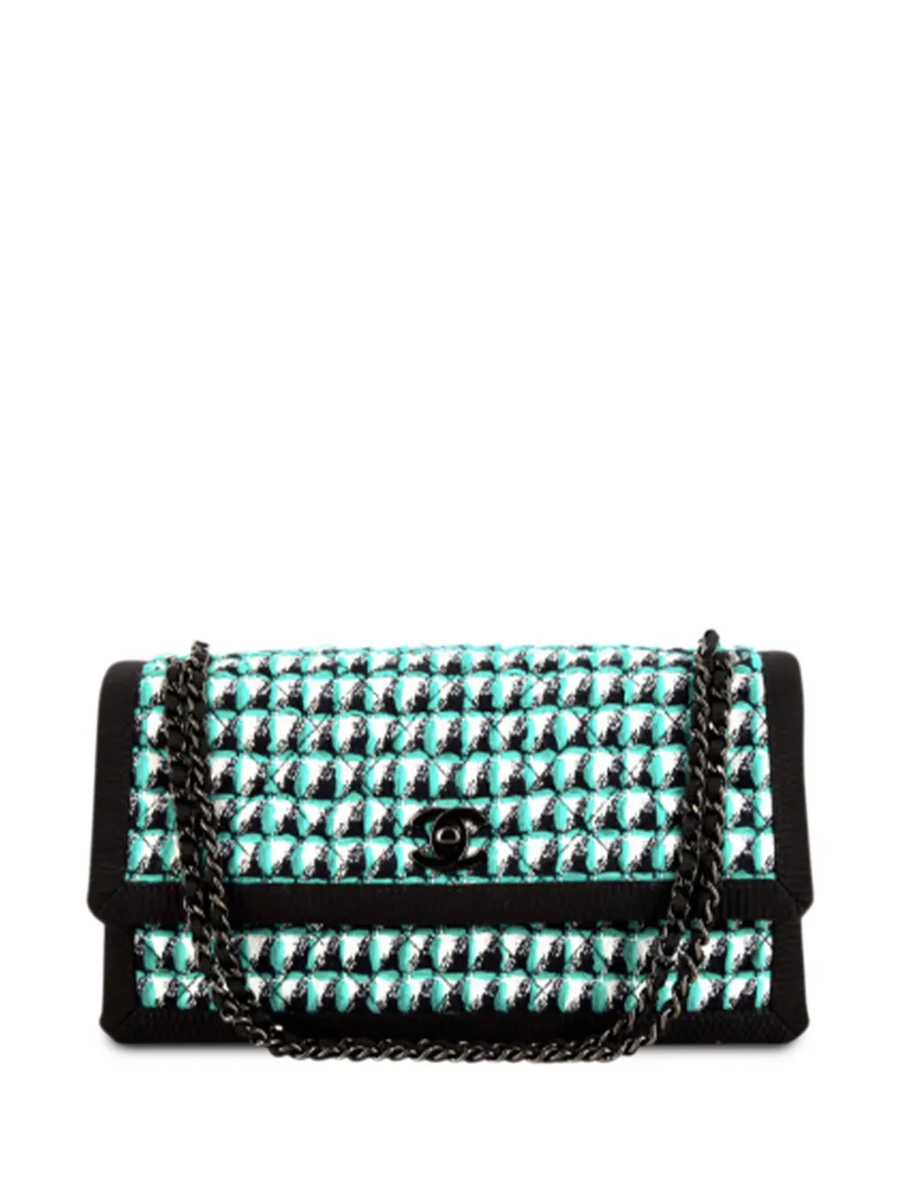 CHANEL Pre-Owned Borsa a spalla Timeless in tweed Pre-owned 2016 - Verde