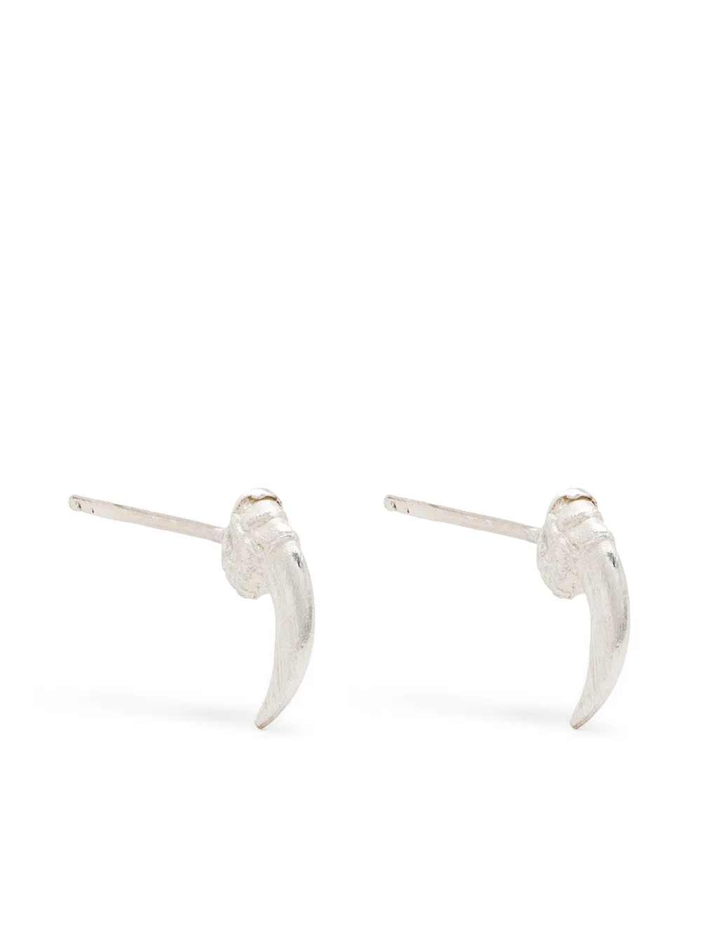 Claire English Orecchino a bottone Scrimshaw piccolo - Argento