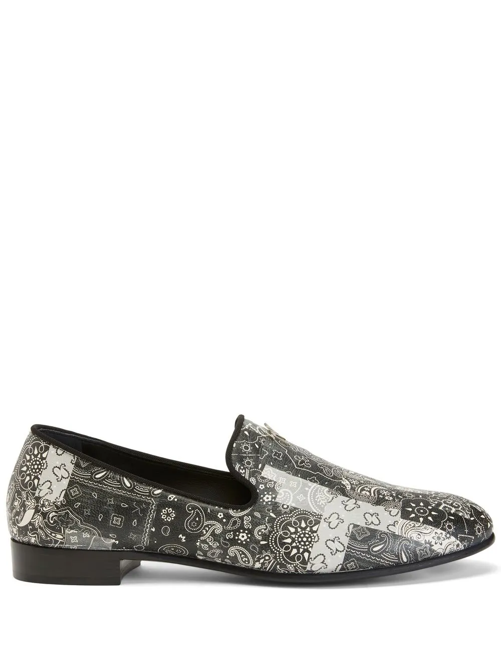 Giuseppe Zanotti Mocassini Gipsy Lewis con stampa bandana - Nero