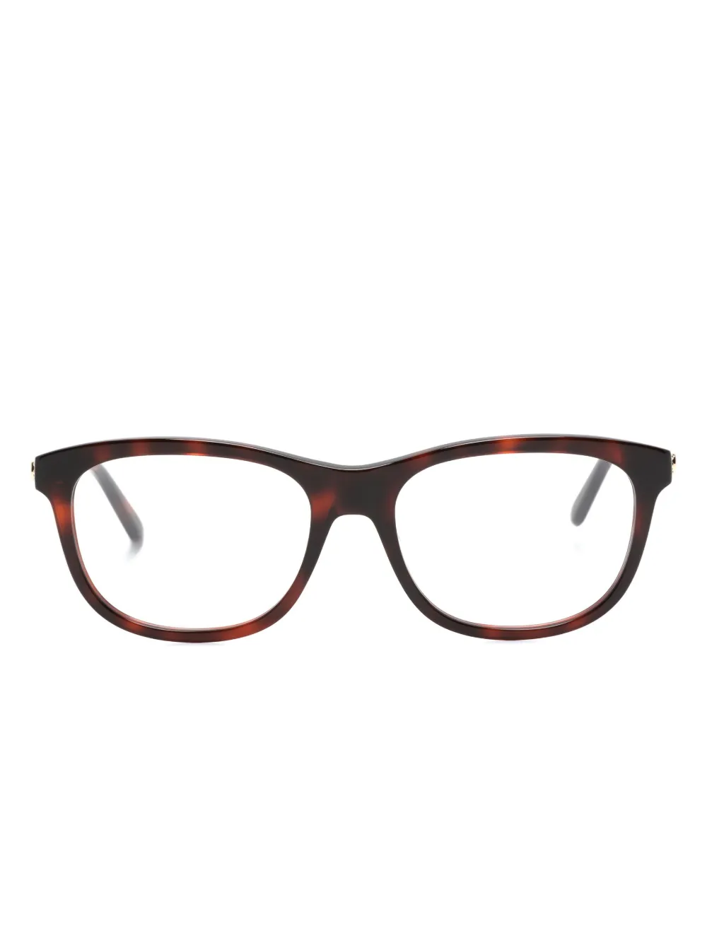 Gucci Eyewear Occhiali squadrati con placca logo - Marrone