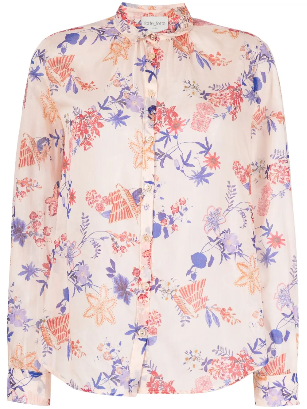 Forte Forte Camicia a fiori - Toni neutri