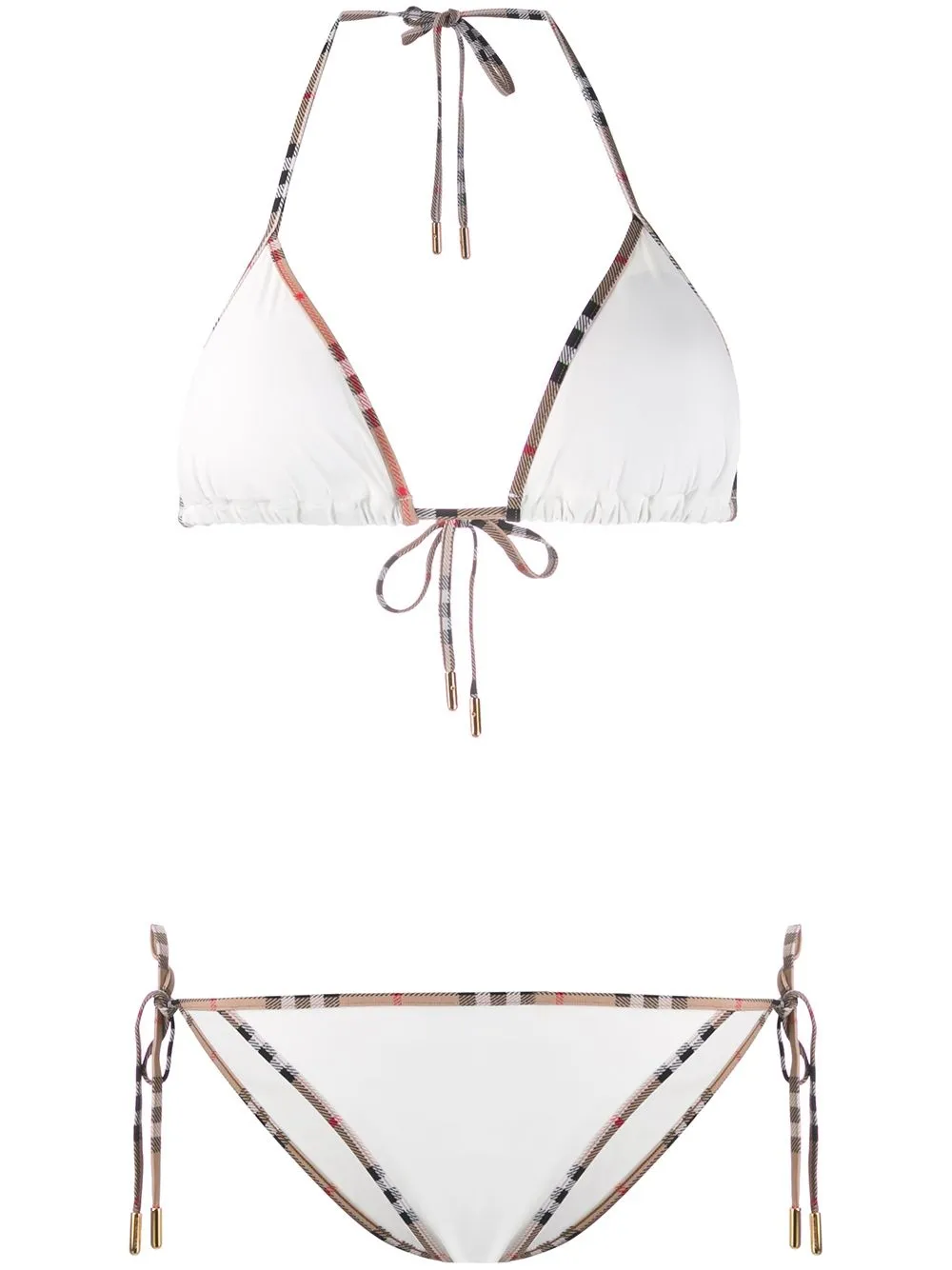 Burberry Bikini con bordo Vintage Check - WHITE