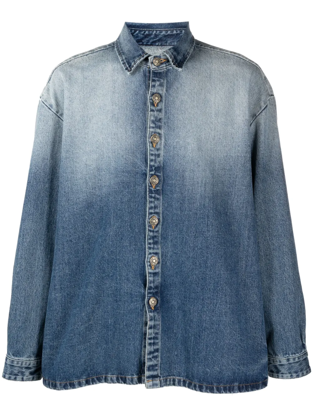 424 Gonna denim con effetto sfumato - Blu