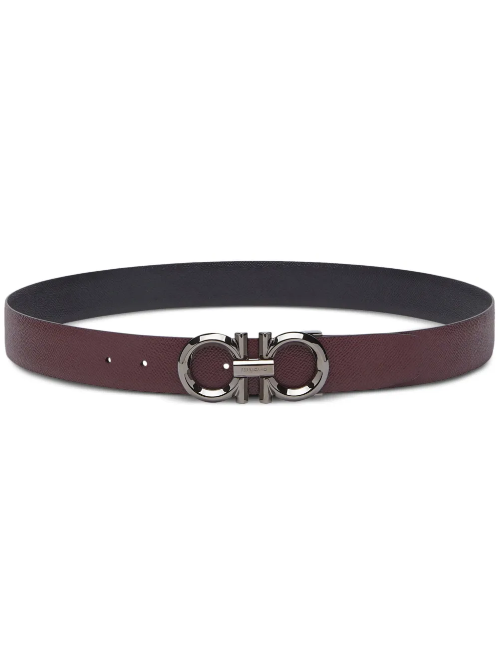 Ferragamo Cintura con logo caratteristico Gancini reversibile - Rosso