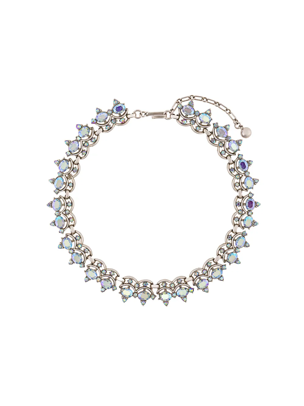 Susan Caplan Vintage Collana Aurora Borealis anni '50 - Argento