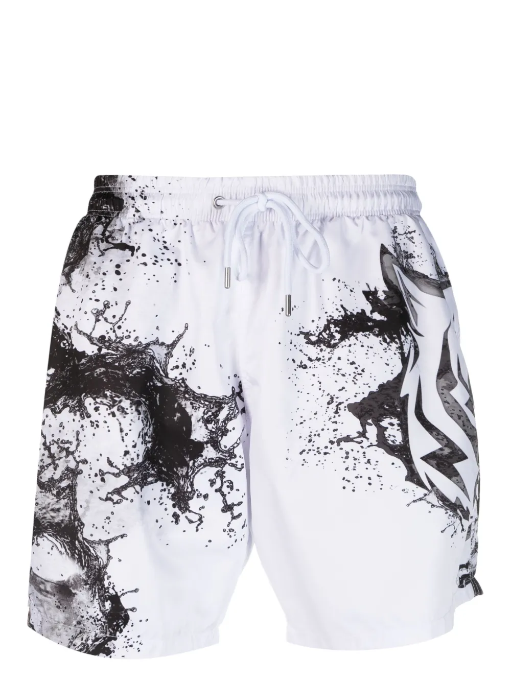 Plein Sport Splash Extreme drawstring swim shorts - Bianco