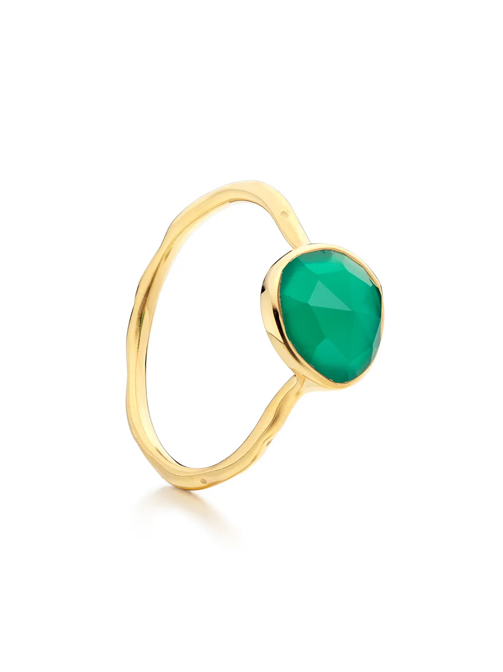 Monica Vinader Anello GP Siren Stacking con onice verde - Oro