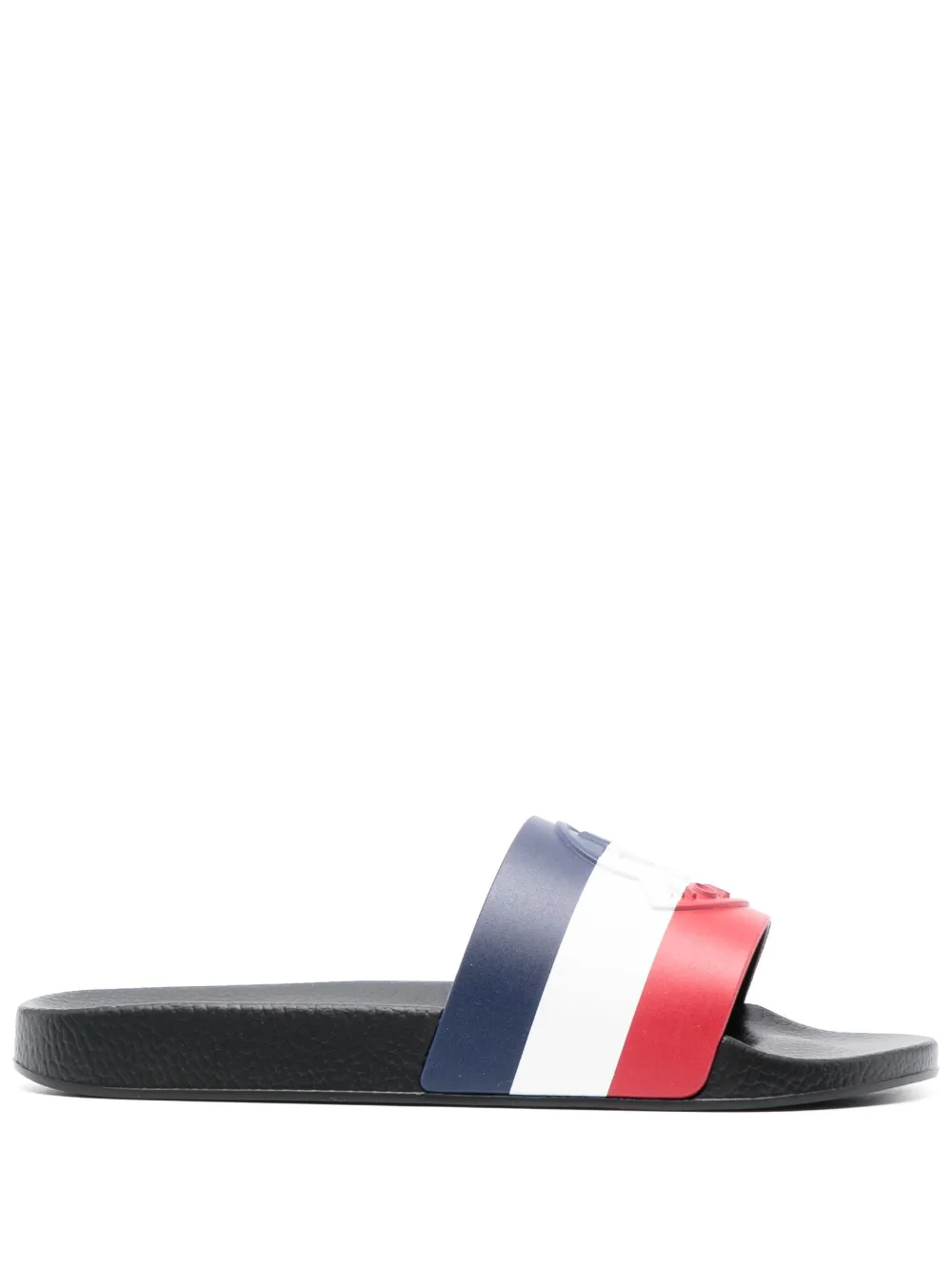 Moncler Sandali slides Basile con logo goffrato - Blu