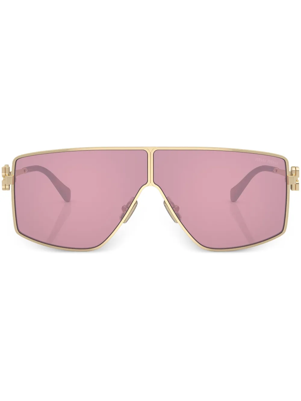 Miu Miu Eyewear Occhiali da sole oversize - Oro