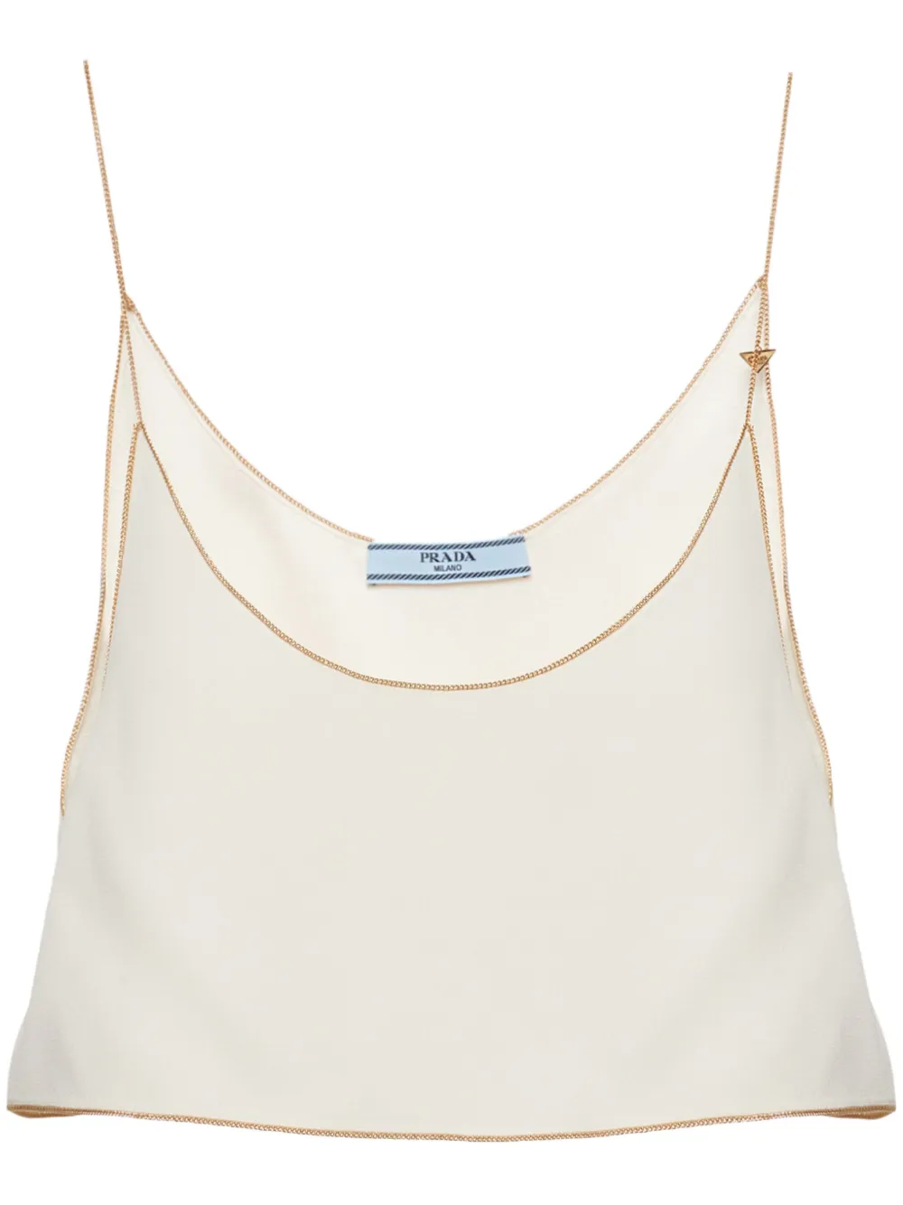 Prada Top crop sablé - Bianco