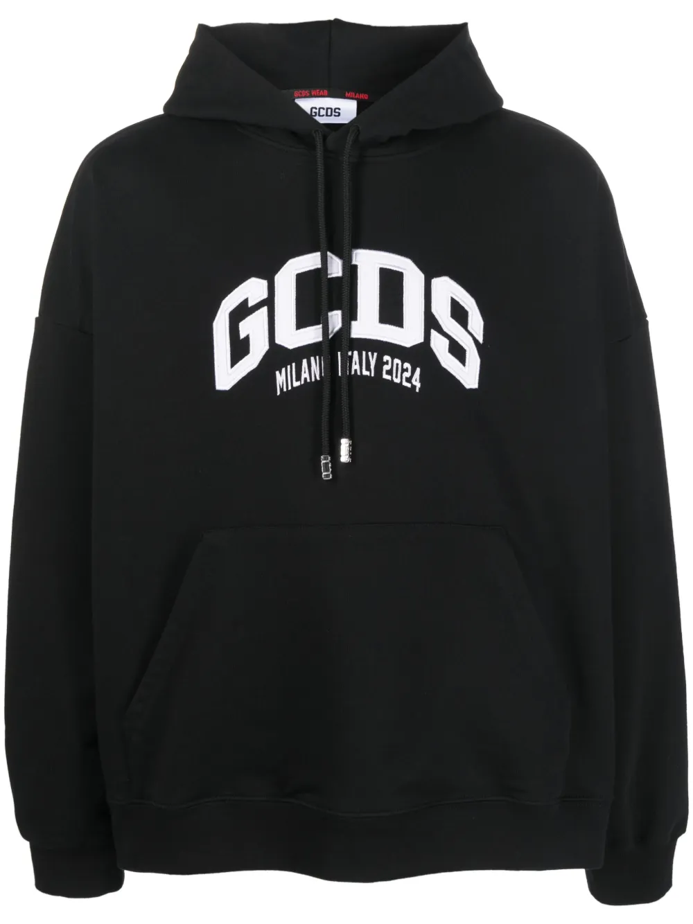 Gcds Felpa Lounge Logo con cappuccio - Nero