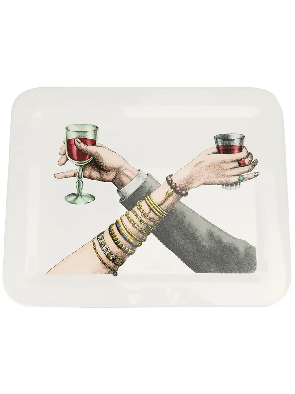Fornasetti Vassoio 'Brindisi' - Bianco