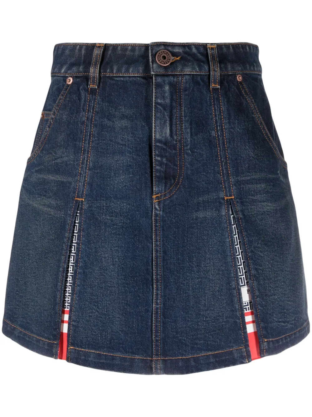 Balmain Gonna denim plissettata - Blu