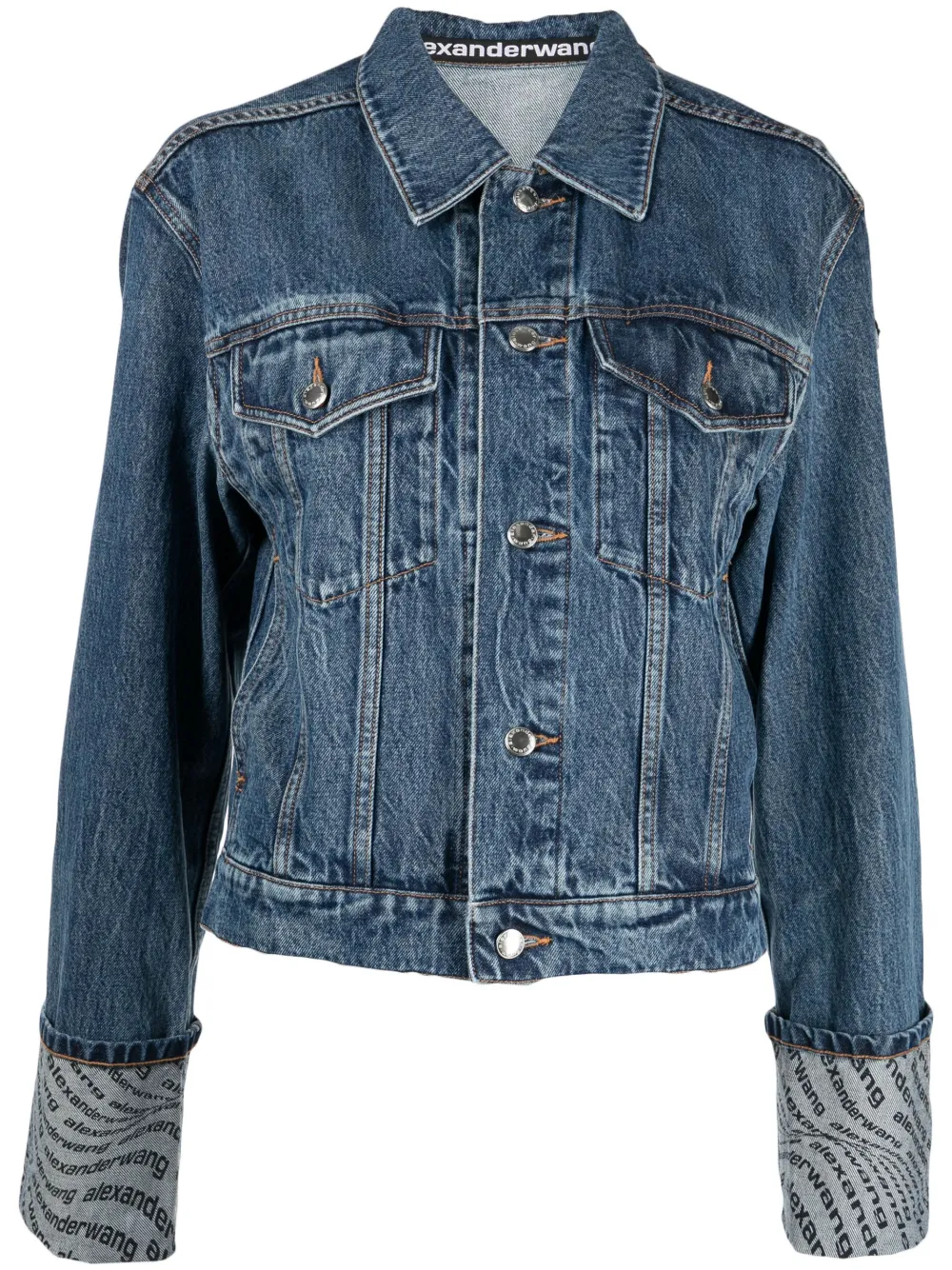 Alexander Wang Giacca denim con stampa - Blu