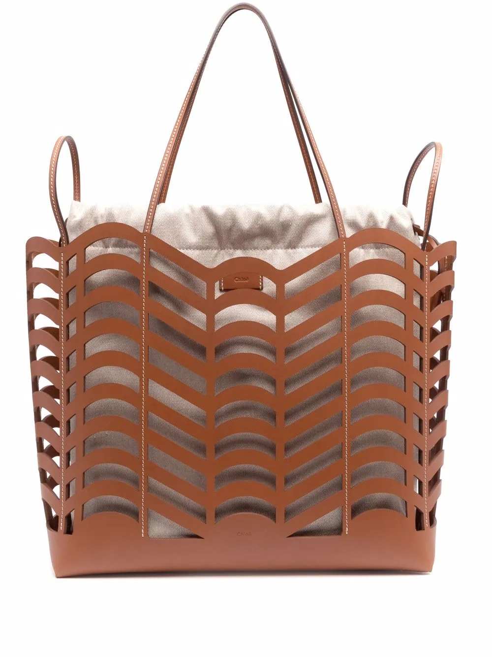 Chloé Borsa tote Kayan convertibile - Marrone