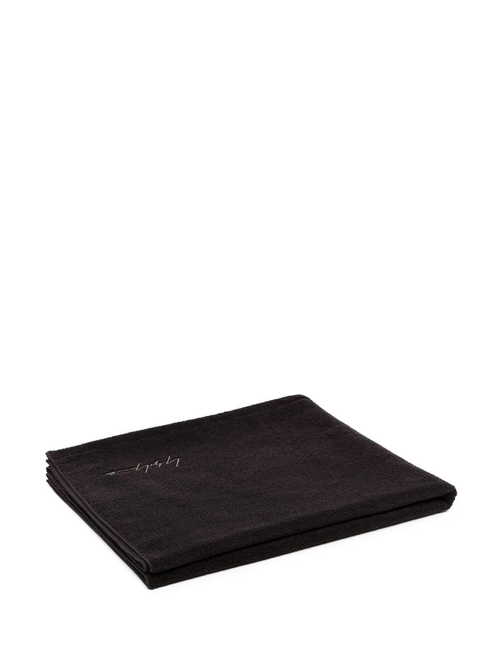 Yohji Yamamoto Asciugamano con ricamo - Nero