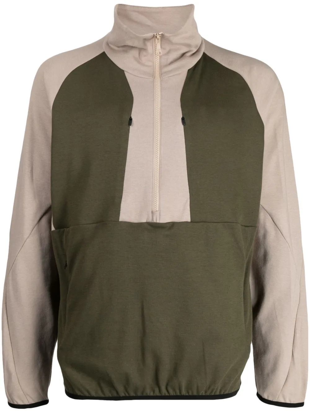 White Mountaineering Maglione bicolore a collo alto - Marrone