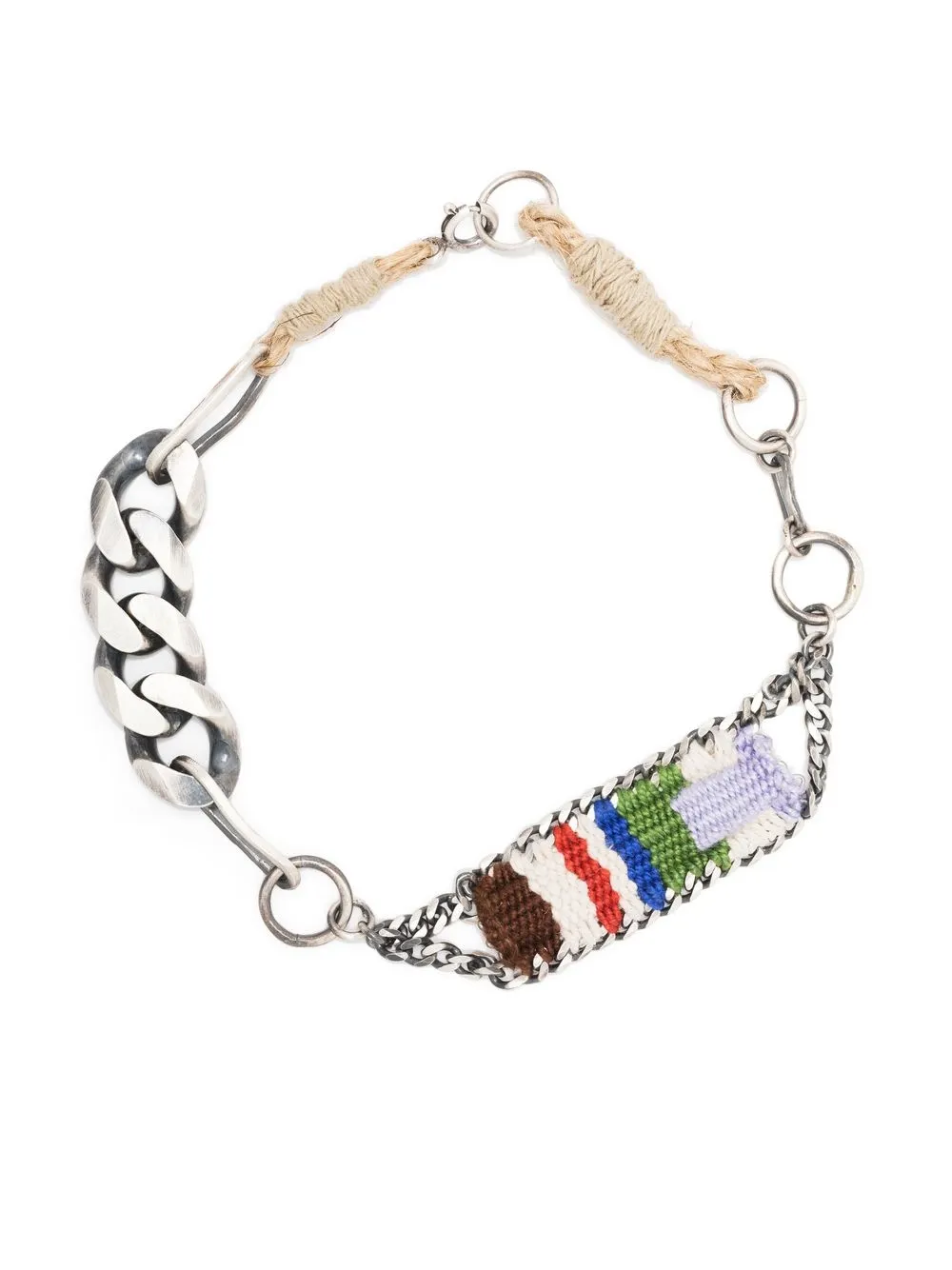 Nick Fouquet Bracciale a catena con ricamo - Argento
