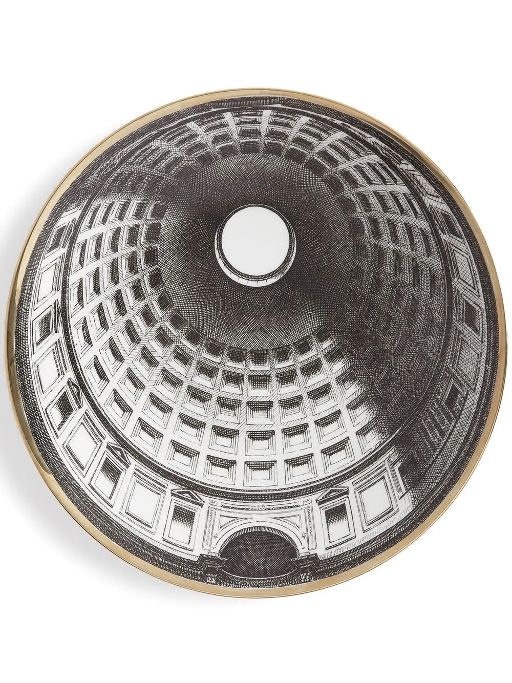 Fornasetti Piatto Cupola Pantheon Roma - Nero