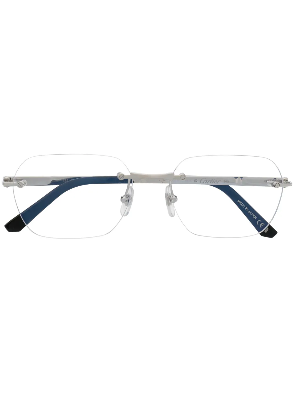 Cartier Eyewear Occhiali da sole con logo inciso - Argento