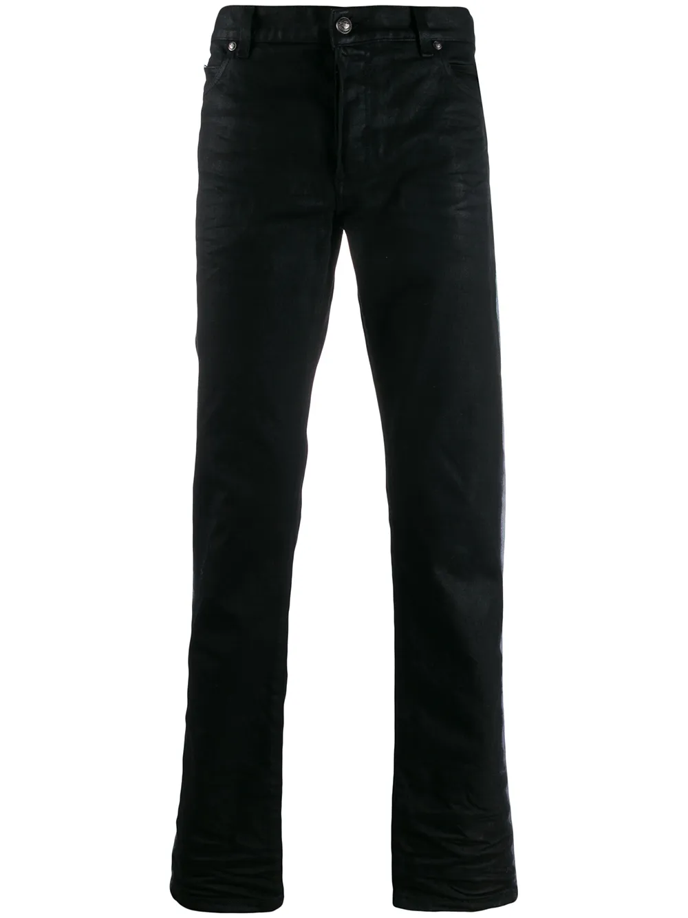 Balmain Jeans con banda laterale - Nero