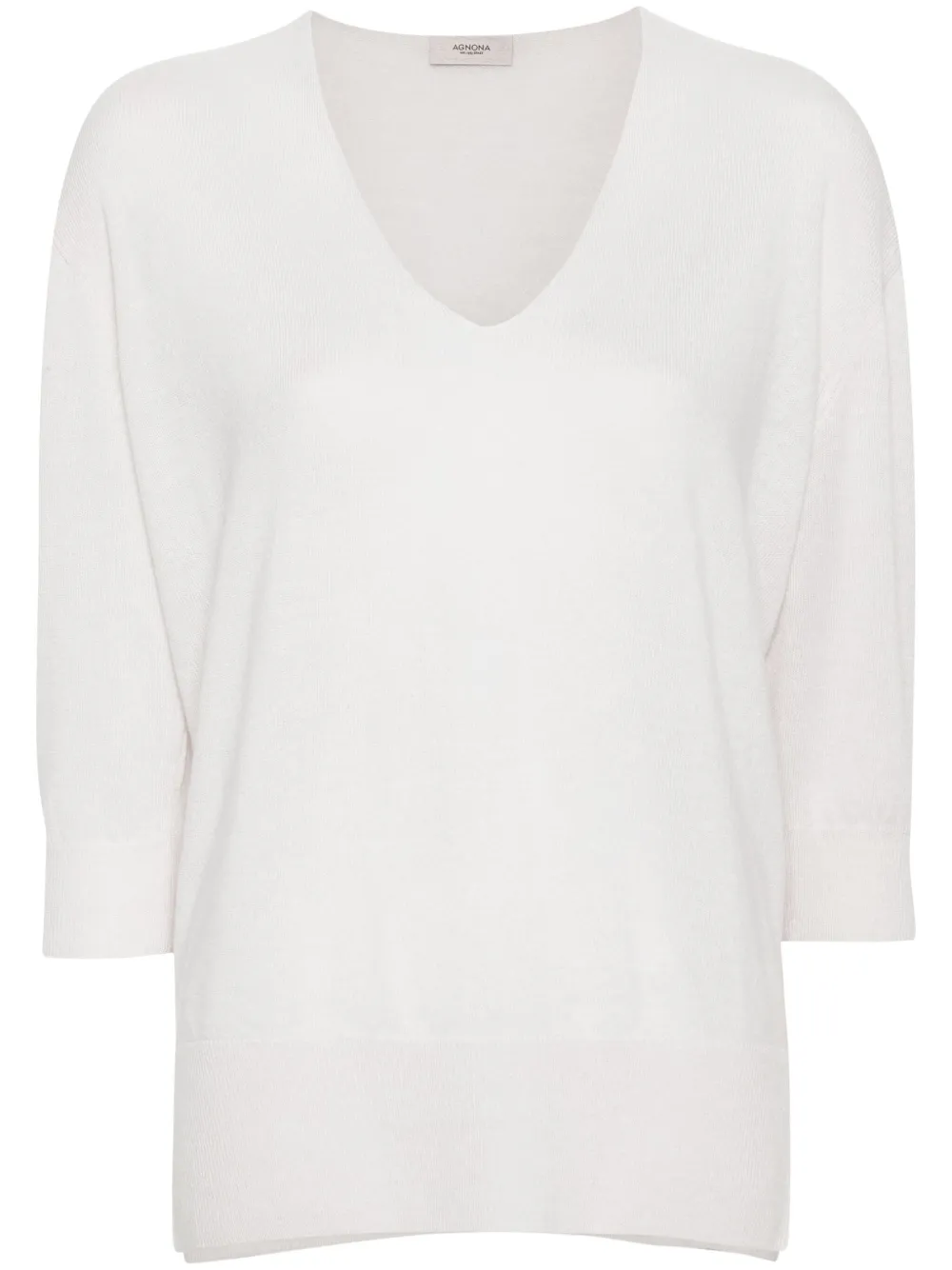 Agnona Top con scollo a V - Grigio
