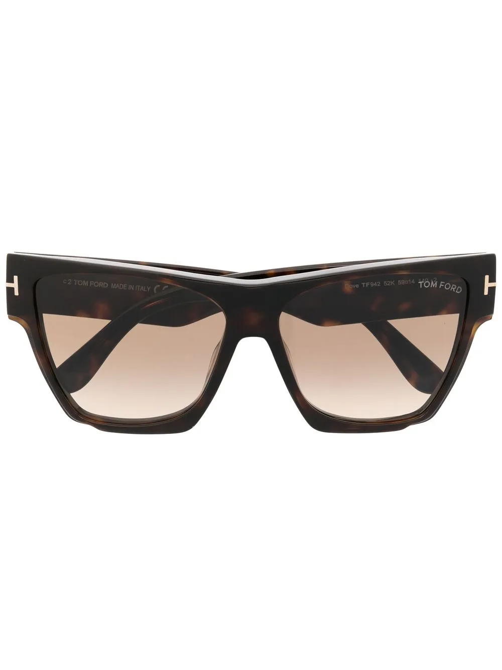 TOM FORD Eyewear Occhiali da sole Dove squadrati con effetto tartarugato - Marrone