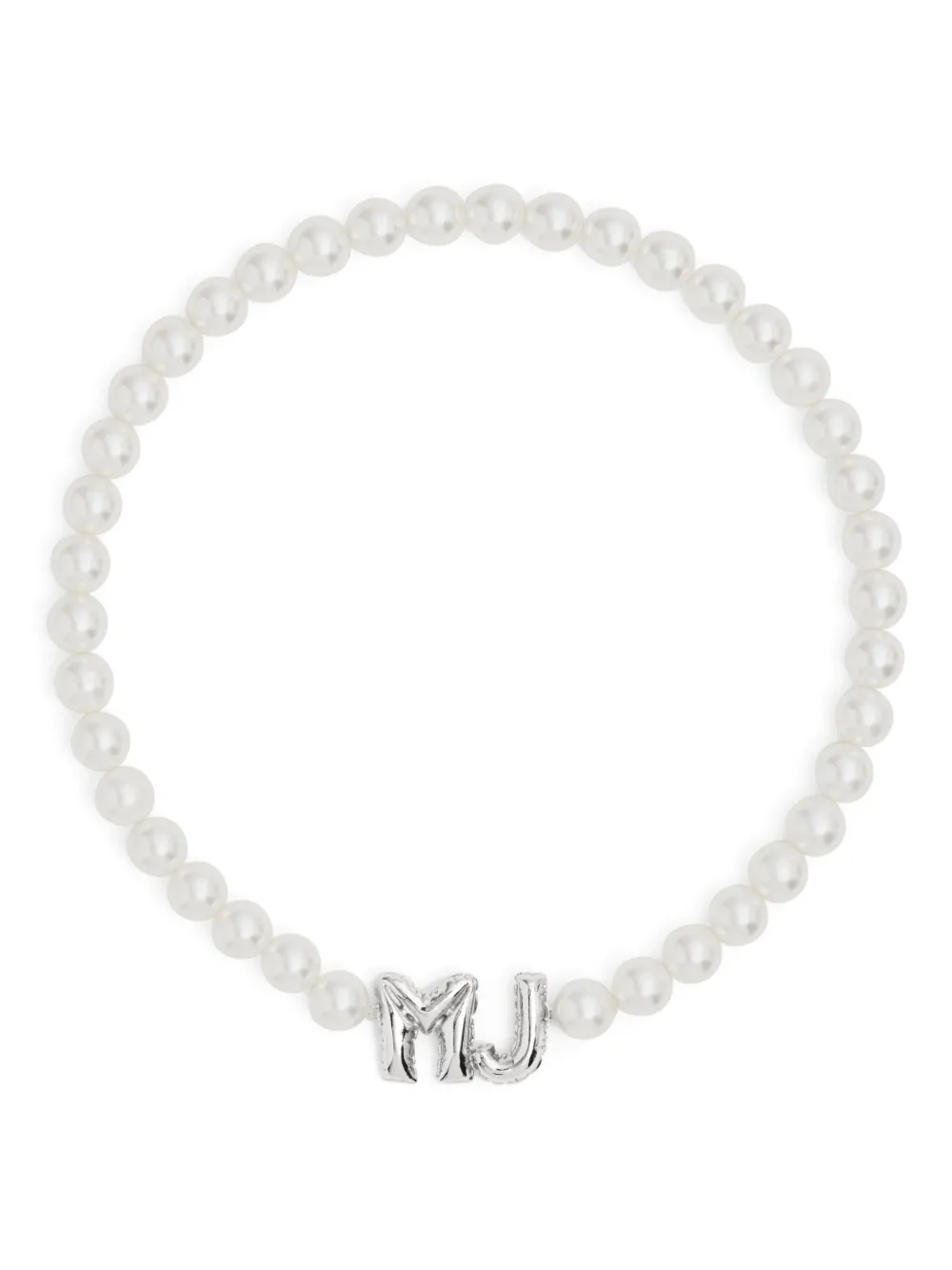 Marc Jacobs Collana di perle con logo MJ - Bianco
