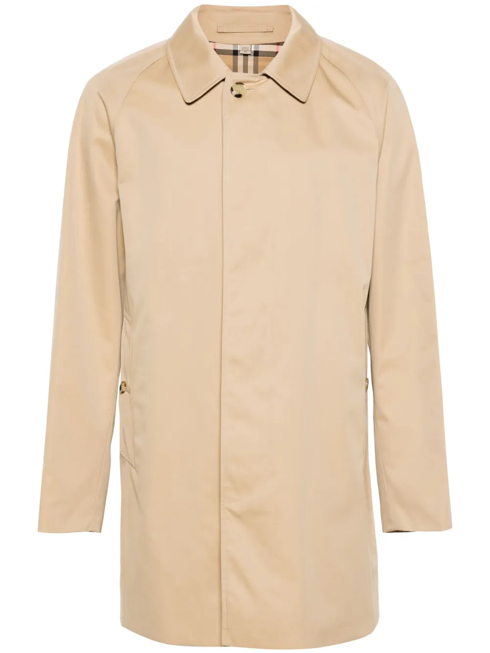 Burberry single-breasted gabardine trench coat - Toni neutri